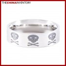 SIZE 10 STAINLESS STEEL SKULL CROSSBONE RING R0820