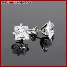 STAINLESS STEEL SQUARE CZ STUD EARRINGS E1110