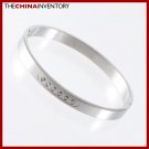 STAINLESS STEEL CZ CUFF BANGLE BRACELET B1135