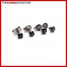 2 PAIRS STAINLESS STEEL BLACK CZ STUD EARRINGS E4017G