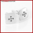 MEN'S STAINLESS STEEL SQUARE CZ CUFFLINKS C1512A