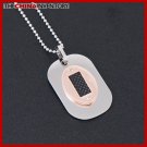 STAINLESS STEEL CARBON FIBER DOG TAG PANDENTS P1601