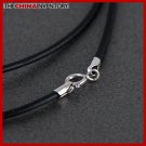 1MM STERLING SILVER CLASP BLACK CORD NECKLACE SIL1602A
