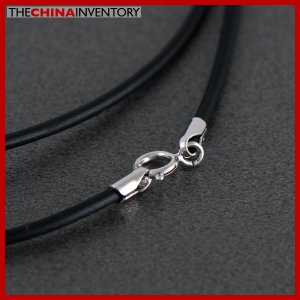 1MM STERLING SILVER CLASP BLACK CORD NECKLACE SIL1602A