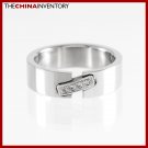 6MM SIZE 4 STAINLESS STEEL CZ WEDDING BAND RING R1103