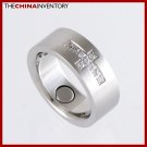 8MM SIZE 5.5 STAINLESS STEEL CZ CROSS BAND RING R1207