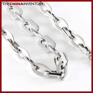 24"" STAINLESS STEEL DOUBLE RAZOR LINK NECKLACE N1204