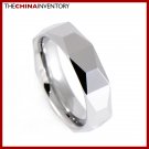 6MM SIZE 8 POLISHED FACETED TUNGSTEN BAND RING R0911B
