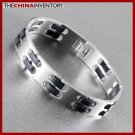 8 3/4"" STAINLESS STEEL BLACK RUBBER BRACELET B1223