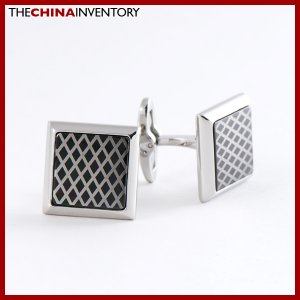 STAINLESS STEEL SQUARE CHECKBOARD CUFFLINKS C0802