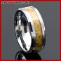 SIZE 8 GOLD CARBON FIBER TUNGSTEN CARBIDE RING R4001