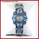 WOMEN'S BLUE CRYSTAL FLOWER BRACELET WATCH W0704