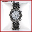 WOMEN'S BLACK CZ BRACELET OVAL WATCH W1402