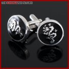 STAINLESS STEEL DRAGON ROUND CUFFLINKS C1501