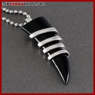 BLACK HORN TUSK STAINLESS STEEL STRIP PENDANT P0345