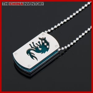 STAINLESS STEEL DUAL LAYER WOLF TAG PENDANT P1608
