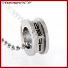 STAINLESS STEEL ROMAN ROUND THE CLOCK PENDANT P0335B