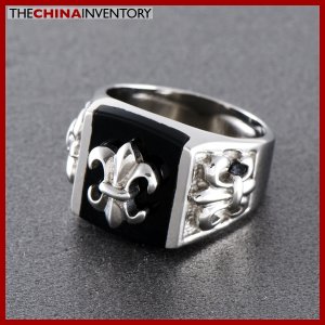 SIZE 11 STAINLESS STEEL FLEUR DE LIS RING R0410