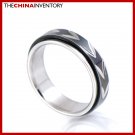 SIZE 6 STAINLESS STEEL BLACK SPINNING RING R0602B