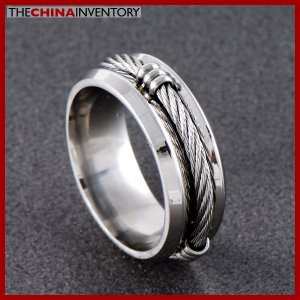 NEW 6MM SIZE 8 STAINLESS STEEL CABLE RING R0703A