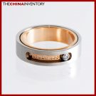 SIZE 8.5 STAINLESS STEEL CZ LOVE BAND RING R1205A