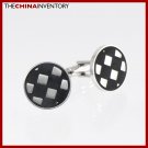 STAINLESS STEEL ROUND CHECKER BOARD CUFFLINKS C1106