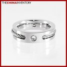 6MM SIZE 5 STAINLESS STEEL ROPE CZ BAND RING R1105
