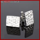 STAINLESS STEEL RECTANGULAR WATER DROPS CUFFLINKS C1107