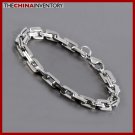 9"" STAINLESS STEEL RECTANGULAR CHAIN BRACELET B1001B