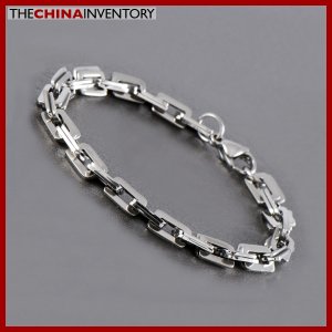 9"" STAINLESS STEEL RECTANGULAR CHAIN BRACELET B1001B