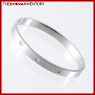 8MM 7"" STAINLESS STEEL CZ CUFF BANGLE BRACELET B1134B