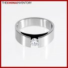 SIZE 8.5 STAINLESS STEEL CZ WEDDING BAND RING R1107