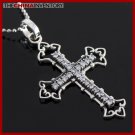 925 STERLING SILVER CZ GOTHIC CROSS PENDANT SIL1220B