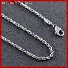 28"" STAINLESS STEEL TWISTED ROPE CHAIN NECKLACE N0712