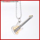 STAINLESS STEEL ELECTRIC GUITAR PENDANT NECKLACE P1704