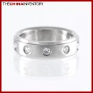 6MM SIZE 6 STAINLESS STEEL CZ WEDDING BAND RING R1215