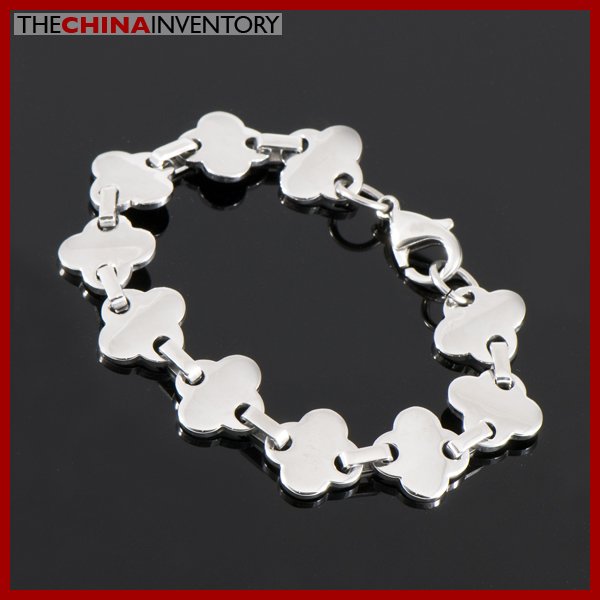 8 Stainless Steel Clover Link Bracelet B1008