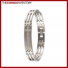 7 3/4"" GENTS TITANIUM DESIGNER CZ CROSS BRACELET B0330
