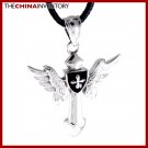 STAINLESS STEEL FLYING SHIELD PENDANT NECKLACE P0849