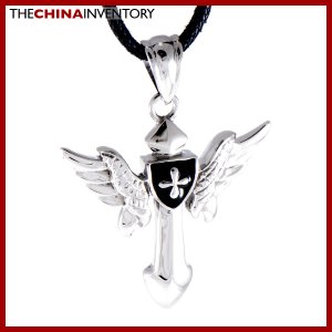 STAINLESS STEEL FLYING SHIELD PENDANT NECKLACE P0849