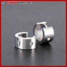 STAINLESS STEEL CZ HUGGIE HOOP EARRINGS E1109B