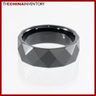SIZE 13 BLACK CAREMIC FACETED BAND RING R0902B