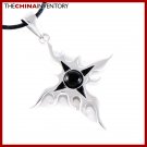 STAINLESS STEEL SUN RAY AGATE PENDANT NECKLACE P0346B