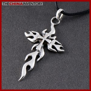 NEW 925 STERLING SILVER FIRE MARK CROSS PENDANT SIL0805
