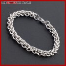 8MM 9"" STAINLESS STEEL DOUBLE RING LINK BRACELET B1809