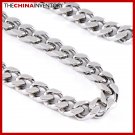 28"" 8MM STAINLESS STEEL DIAMOND CURB NECKLACE N0809B