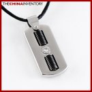 STAINLESS STEEL CZ TAG PENDANT P1414