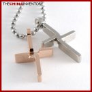 STAINLESS STEEL ENTWINED CROSS PENDANT NECKLACE P0329