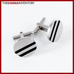 STAINLESS STEEL ROUND CUFFLINKS CUFF LINKS C1001