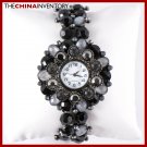 WOMEN'S IMITATE CRYSTAL FLOWER CUFF BANGLE W0130B